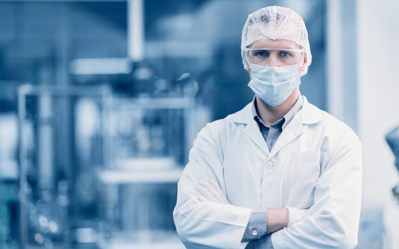 Techniker in der Reinraum-Produktion