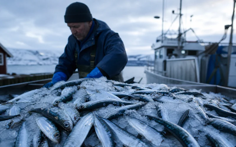 Frischer Wildfang-Fisch auf Eis