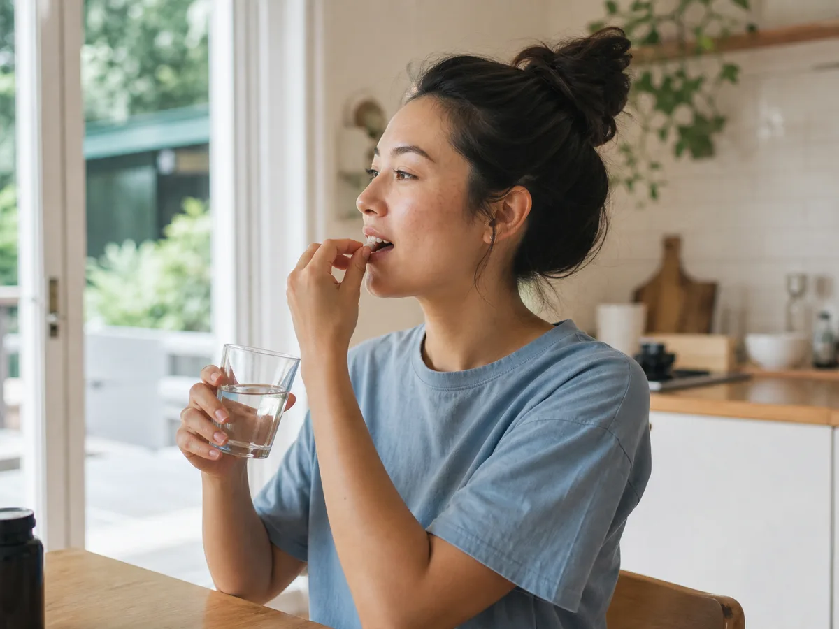 Supplement-Kapsel aus der Dose nehmen