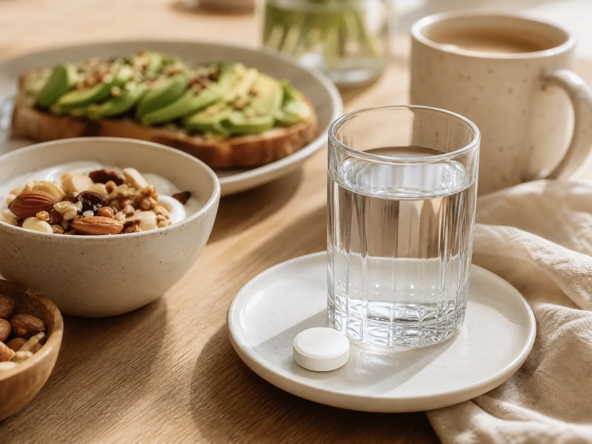 Vitamin-D-Tablette zum Fr&uuml;hst&uuml;ck mit gesunden Fetten