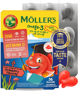 Möller’s Omega-3 Gelee-Fische Erdbeere
