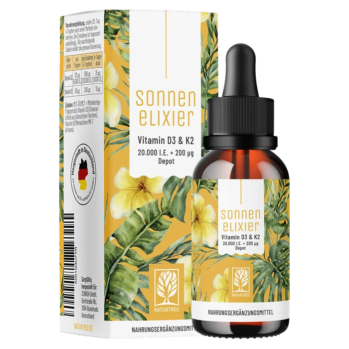 NATURTREU Sonnenelixier Vitamin D3 + K2 Depot 20.000 I.E.
