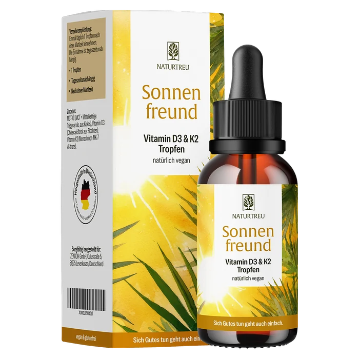 NATURTREU Sonnenfreund Vitamin D3 + K2 Tropfen