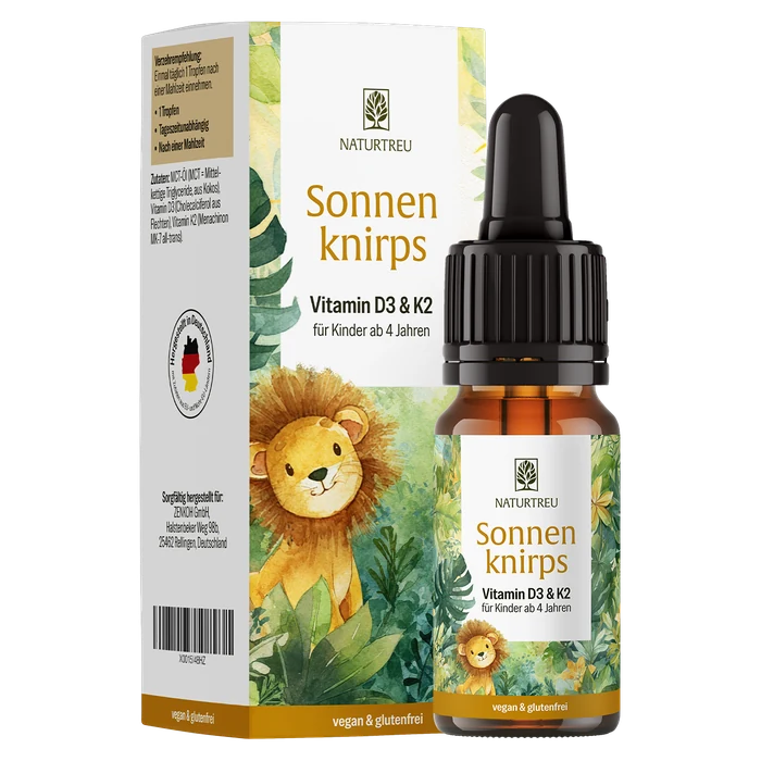 NATURTREU Sonnenknirps Vitamin D3 + K2 Kindertropfen
